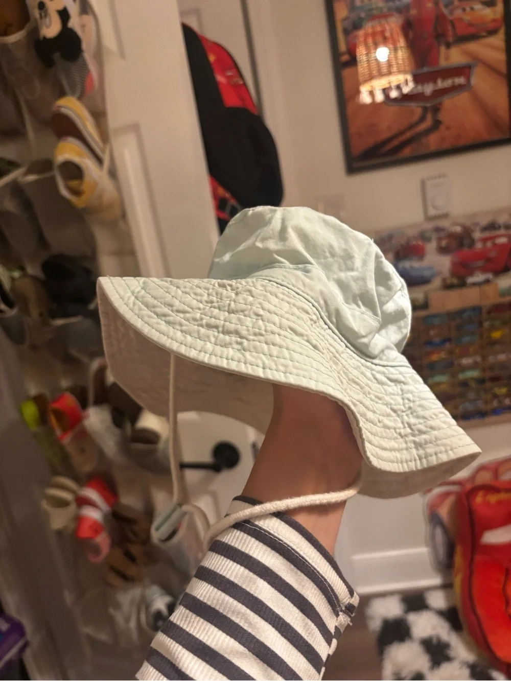 One FURTALK 2-5T 100% lined cotton toddler bucket hat light blue
